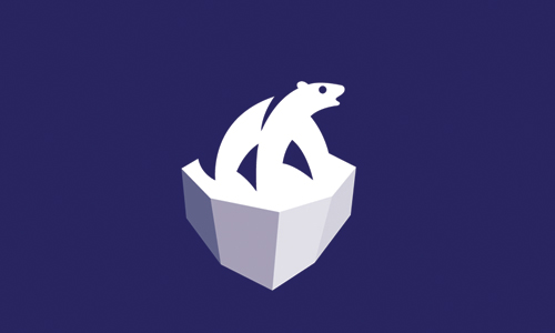 polar bear on ice logo